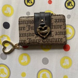 Juicy Couture Cream Wallet with Heart Keychain